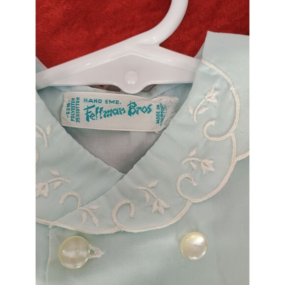 Vintage Heffman Bros Baby Boys Light Blue Hand Embroidered Christening Gown - Picture 3 of 9